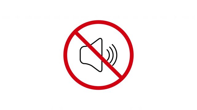 Speaker Mute Animated Icon With Alpha Channel. Sound Off, Silence, And Audio Control Motion Graphic. Volume Management And Quiet Mode. On Transparent Background