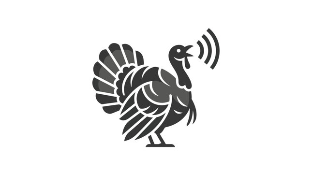 Black silhouette of a turkey bird.