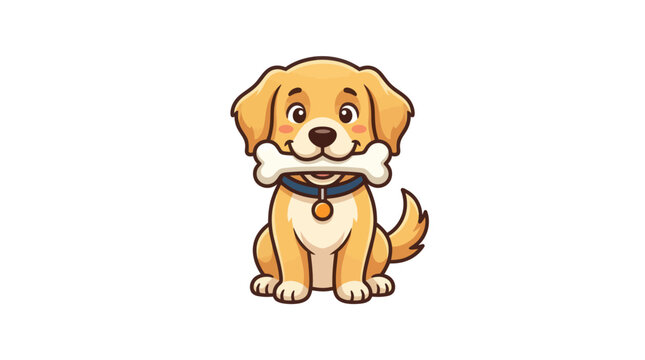 Cute Golden Retriever Dog Sitting.