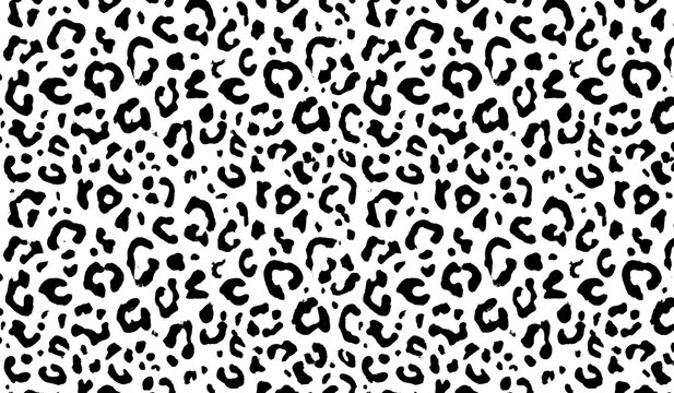 Repeating leopard animal skin print pattern texture deisng with wildlife monochrome stylized texture deisng