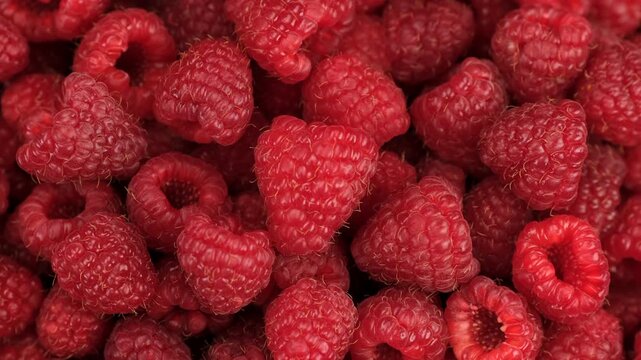 Heap of fresh raspberries close up, slider view. Healthy organic nutrition food