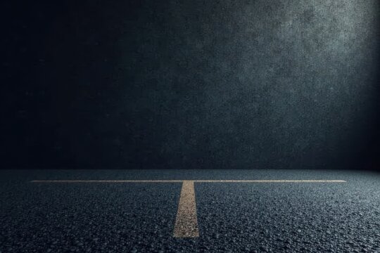 Dark Asphalt Surface with Painted Lines, Ideal for Product Placement and Backgrounds
