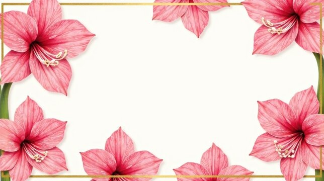 A delicate arrangement of light pink blossoms forming a lovely floral frame, perfect for elegant invitations or announcements.