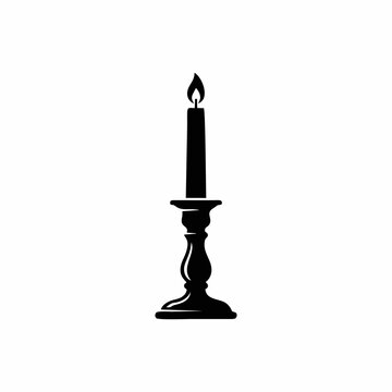 Minimalist Candle Stick Icon for Thanksgiving Celebration