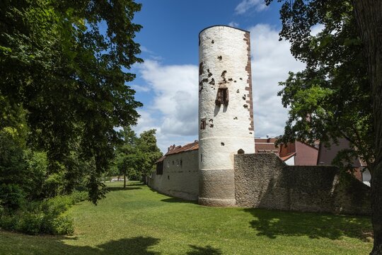 The town of Einbeck Lower Saxony Germany. Fortified city wall and tower