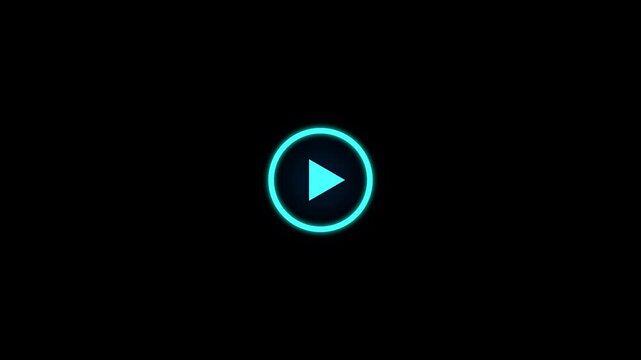 Olay icon animation on black background.Motion graphics of play button concept play pause button sign symbol.