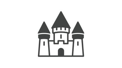 Black and white castle towers silhouette. © Alex