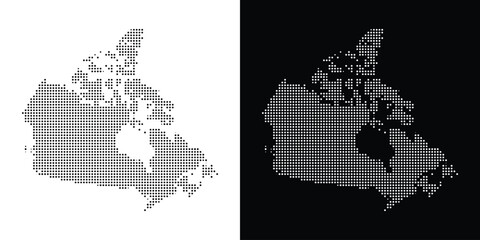 Halftone canada map made of dots, halftone style vector illustration © Meeme