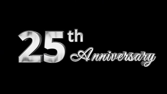 Premium silver 25th anniversary title with a polished metallic finish on a black background.