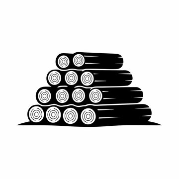 Minimalist Illustration of Firewood Stack for Thanksgiving Hearth and Autumn Atmosphere
