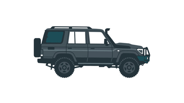 Dark grey off-road SUV profile side view