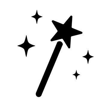 Halloween magic wand with stars pictogram icon / 星が輝く魔法の杖のピクトグラム