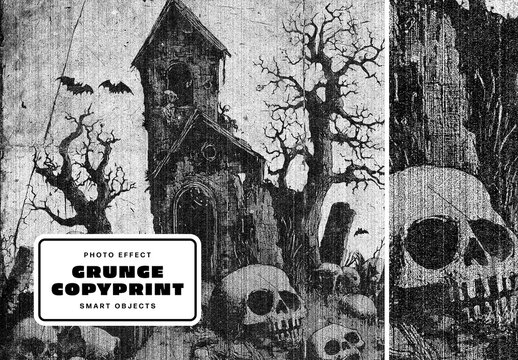 Grunge Copyprint Photo Effect For Poster And Social Media Design