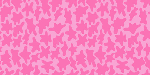 Fototapeta premium Abstract seamless pattern with organic coral shapes in retro style. Colorful repeat background for textiles, wallpapers, packaging, and surface design.