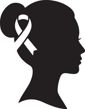 National breast cancer awareness month silhouette of a woman with ribbon hope and support