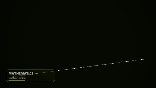 Animated mathematics visualization showcasing the complex motion of Clifford Strings within a dark digital environment