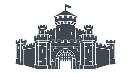 Sand Castle Fortress Structure Icon. © Pletuk
