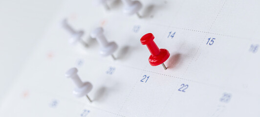 Close up of calendar , Planner and organizer to plan and reminder daily appointment, meeting agenda, schedule, timetable, and management, event , holiday . © A Stockphoto
