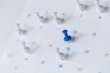 Close up of calendar , Planner and organizer to plan and reminder daily appointment, meeting agenda, schedule, timetable, and management, event , holiday . © A Stockphoto