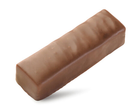 Chocolate bar levitation close-up on a white. Isolated