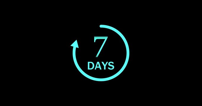 Calendar icon 7 days animation. With transparent background 4K appointment, important date timetable time management organize meeting planning strategy