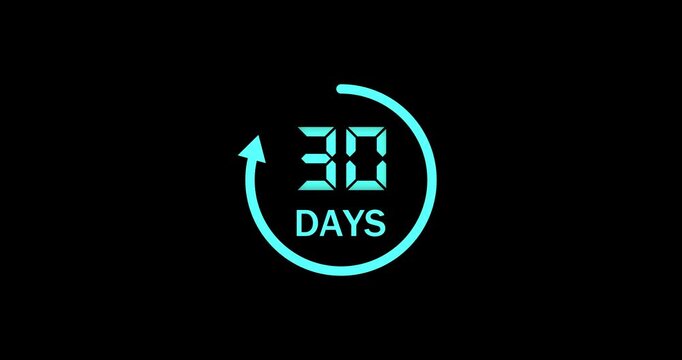 Calendar icon 30 days animation. With transparent background 4K appointment, important date timetable time management organize meeting planning strategy