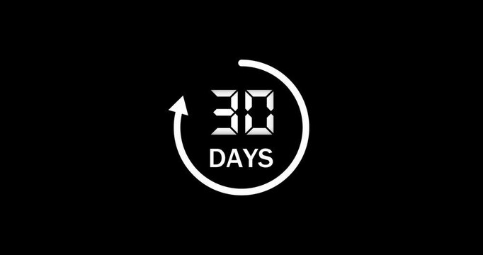 Calendar icon 30 days animation. With transparent background 4K appointment, important date timetable time management organize meeting planning strategy