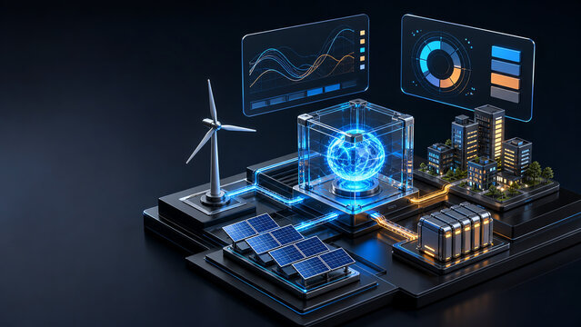 Renewable Grid with Solar, Wind and Battery Storage