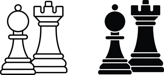 Chess icon for your website and app UI designs with clean modern vector style and editable strokes. © Komola