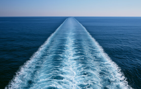 Straight ship trace in a high seas