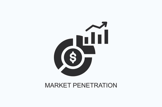 Market Penetration Icon Or Logo Isolated Vector Illustration