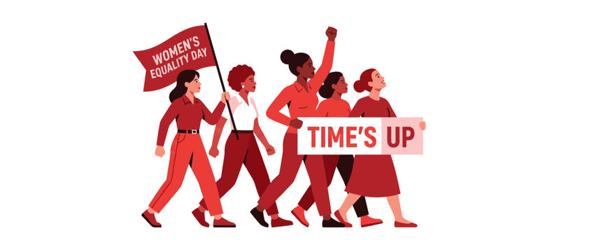 Diverse Women Marching for Equality and Justice