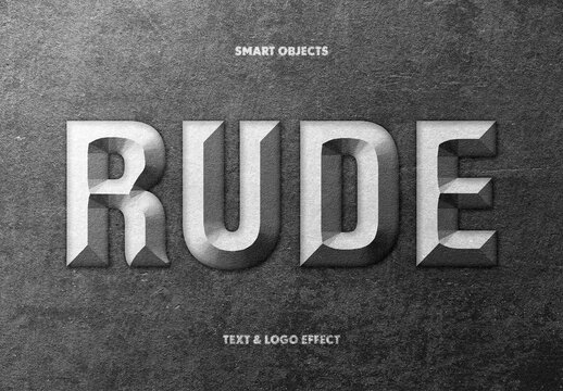 Rude Text Effect For Poster And Branding Design
