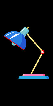 Desk lamp on the black background vector illustration..