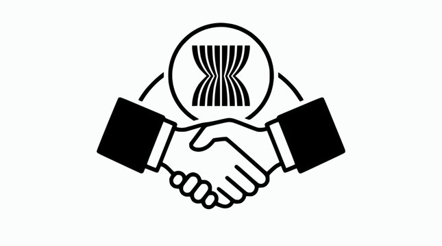 Asean Partnership Symbol Handshake Icon