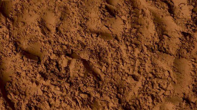 Top view of aromatic cocoa powder with artistic patterns