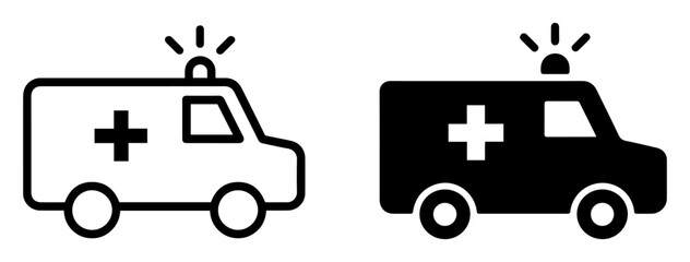 ambulance vehicle medical emergency icon vector © graphenitix