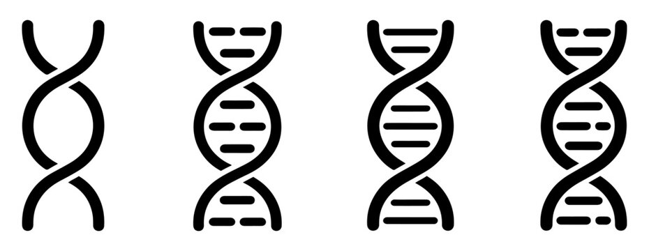 dna helix genetic science icon set