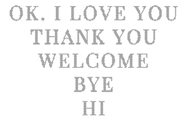 Set of common polite phrases and greetings written in a vintage halftone dot texture Vector illustration © Vect_Draw_Team