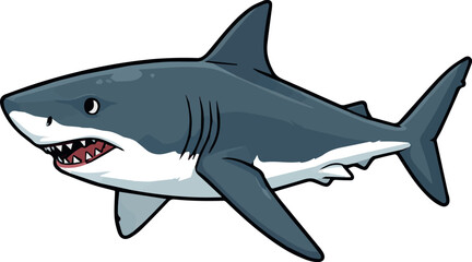 Naklejka premium Create Shark swims isolated on No background cut out victor art