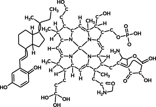 Structural chemical formula of a complex porphyrin derivative molecule.