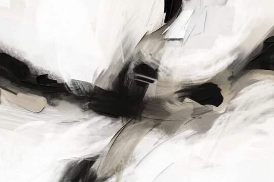 Balanced abstract modern art painting with expressive painterly texture for gallery presentation and editorial design