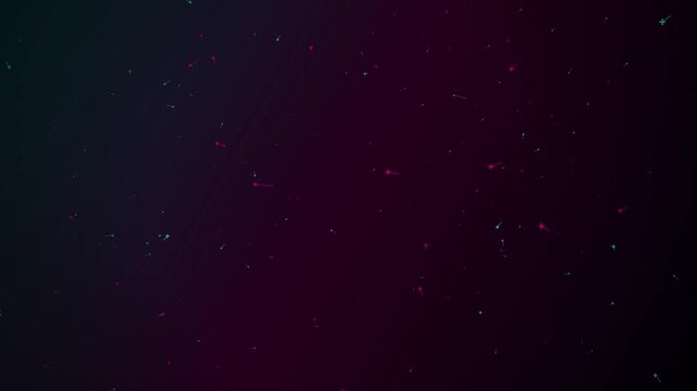 Glowing pink and cyan plus signs floating across a dark gradient atmosphere representing digital connectivity networks