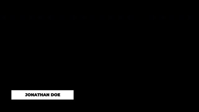 Minimalist Elegant High Contrast White Box Lower Third Alpha Channel.