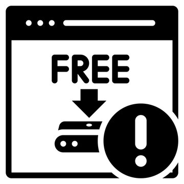 free download dangerous alert solid glyph icon