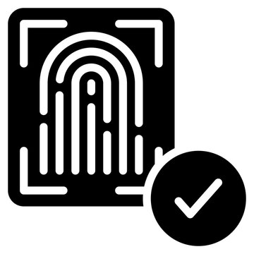 fingerprint personal identity check protection solid glyph icon