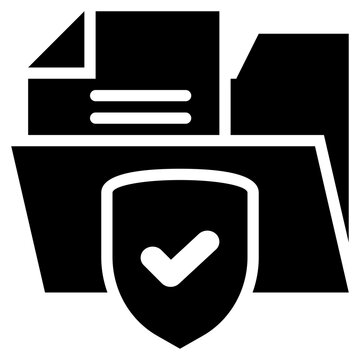 file information database folder protection security safety solid glyph icon