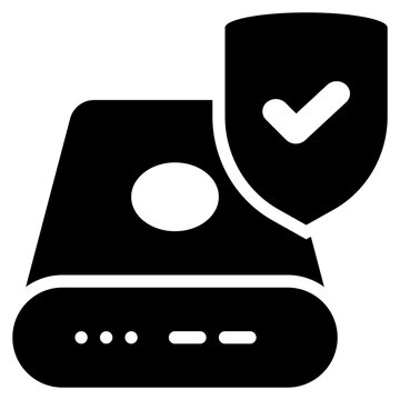 harddisk database information protection security solid glyph icon