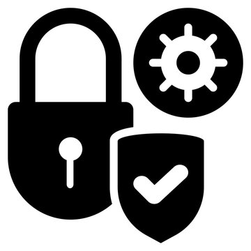 key lock protection security system setting solid glyph icon