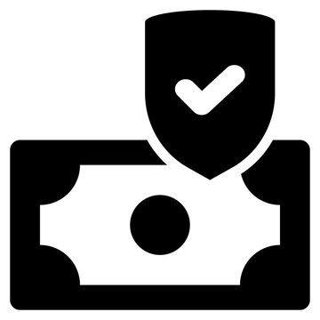 money bank saving protection security solid glyph icon